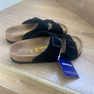 Birkenstock Arizona black Suede 38 - NEW